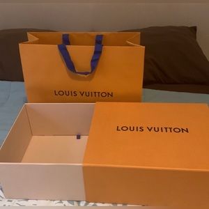 Louis Vuitton empty box with shopping bag